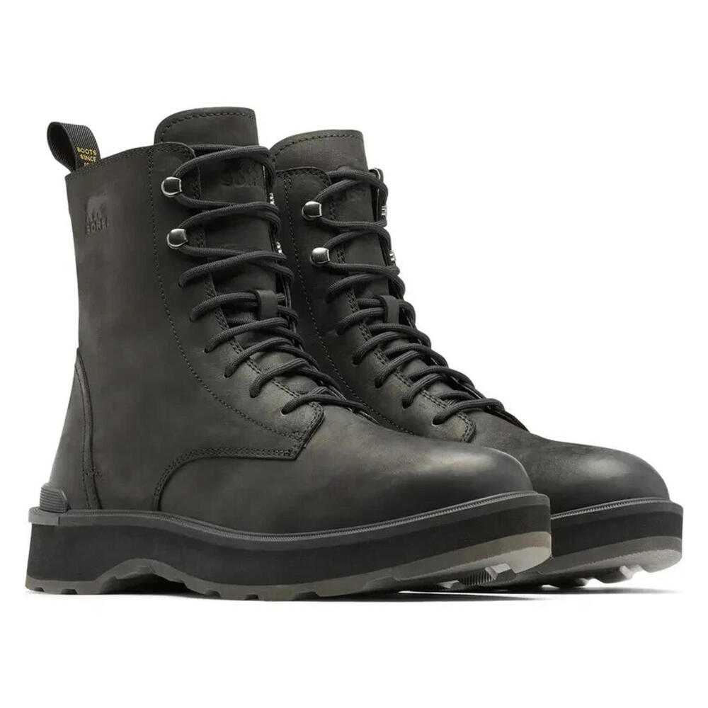NWB WOMENS SOREL Hi-Line Waterproof Lace-Up Leather Boots BLACK US SZ 12 / 43